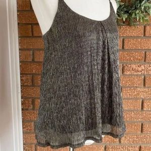 Greylin Metallic Razorback Tank Top Tee. Gold and Black Size S